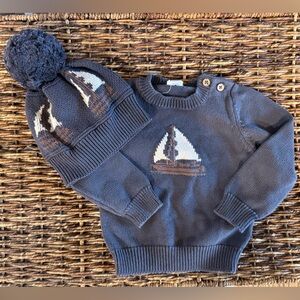 🐚Jamie Kay Sailboat Sweater and Pom-Pom Beanie 🐟🦪